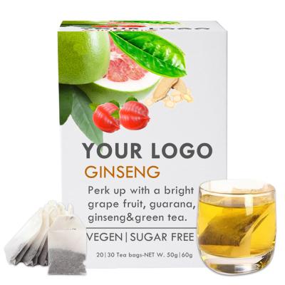 China Health Energy Herb Tea Blend Premium Private Label Ginseng Cut Grapefruit Flavor Improve Energy for sale