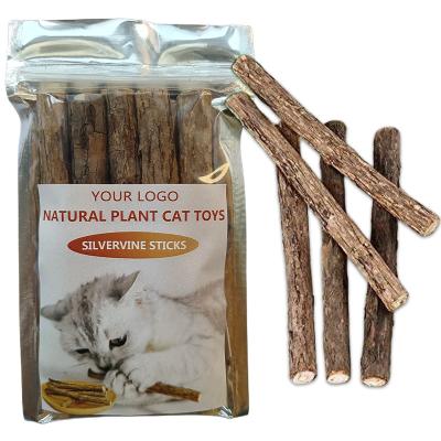 China Competitive Price Natural Factory Stocked Cat Teeth Cleaning Matatabi Chew Toys Cat Silvervine Catnip Stick for sale