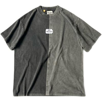 China Breathable Gallery Department 50% Faded Short Sleeve Retro Vintage Distressed Washed Loose Round Neck Men's T-Shirts for sale