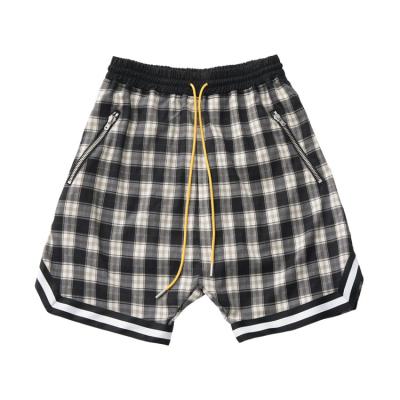 China Breathable Mens Scottish Plaid Shorts Streetwear Oversized Mesh Inside Drop Crotch Shorts Mens Pants for sale