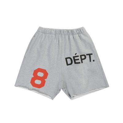 China GALLERY DEPARTMENT GD Breathable EMBRUM Retro Old Mens Washed Printed High Street Alphanumeric Letter Eight Drawstring Shorts for sale