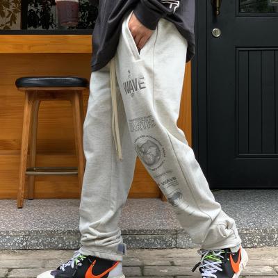 China High Quality Breathable Street Style Loose Fitted Embroidery Custom Logo Mens Track Pant Comfortable Cotton Sweatpants for sale