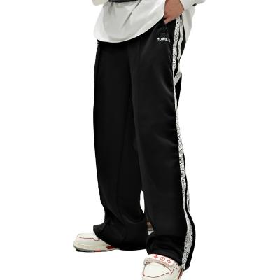 China Straight-Leg Soft Black Cargo Pants 100% Cotton Mens Slim Fit Long Pants for sale