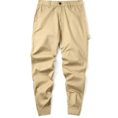 China Anti-Static Custom Men's Cargo Pants Jogger Plain Multi Pocket Khaki Narrow Low Leg Cargo Pants for sale