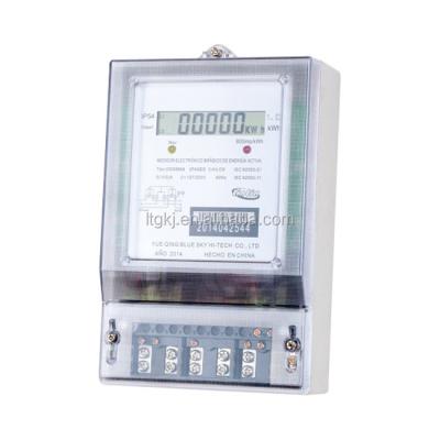 China PC+ UV Two-phase Three-wire Short Transparent Terminal Cover RF LoRaWAN RF Energy Electricity KWH Static Electricity Meter for sale