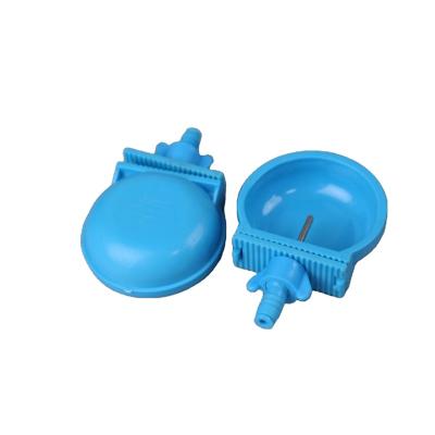 China Water Cleanable Automatic Nipple Cup Rabbit Equipment Farm Animals Blue Rabbit Drinker Bowl for sale