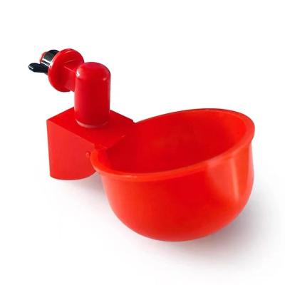 China Cleanable Chicken Drinker Drink Cups For Automatic Waterer Red Bowl Chicken Quail Poultry Cage Feeder Water Drink Cups for sale