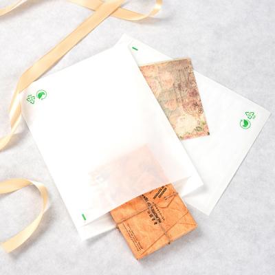 China Custom Printed Biodegradable Recycled Glassine Paper Bag Craft Paper Gift Bags Wax For Packaging for sale