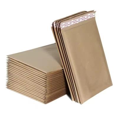 China 155gsm Brown Kraft Bubble Bags 12x16 Bubble Mailer Protective Packaging for sale