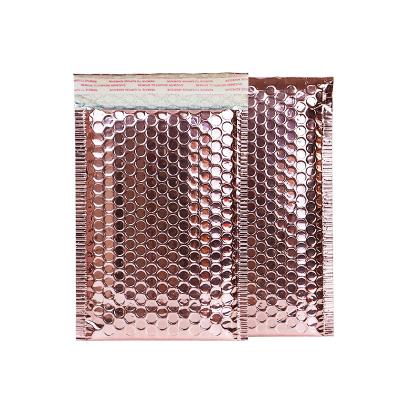 China Customizable Rose Gold Bubble Cushioning Packaging Sack for sale