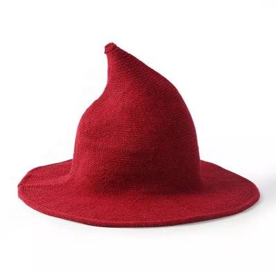 China Halloween Party Decoration Wizard Cosplay Hats Wool Witch Wizard Warm Winter Hats for sale