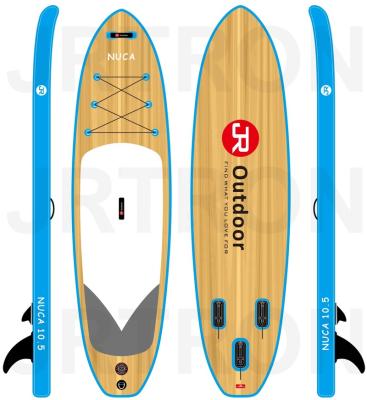 China Jrtron Unisex 2021 Nuca 10' Wooden Design 5 Layer Reinforce All Inflatable Round Dot SUP Rack Drop Up Paddle Boards Isup Surfboards for sale