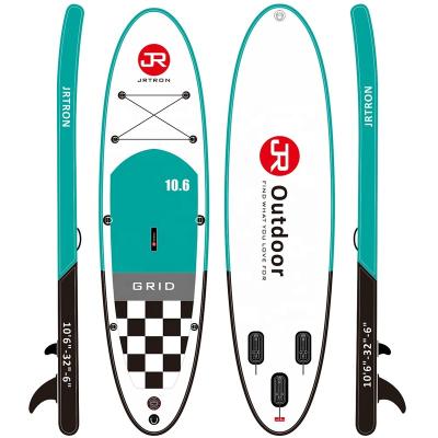 China 2021 Jrtron 2021 Unisex Grid 10' 6 Single Layer All Inflatable Round Drop Dot SUP Stand Up Paddle Boards Isup Surfboards for sale