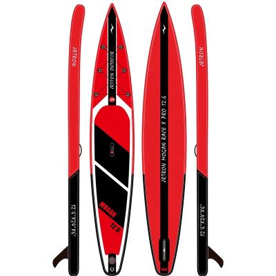 China 2022 Unisex Jrtron Mogan Race X Pro 12' 6 Dual Layers Racing Drop Stitch Inflatable SUP Rack Up Paddle Boards ISUP Surfboards for sale