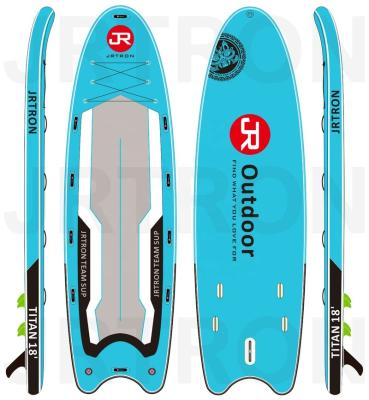 China 2021 Unisex Jrtron Titan 18' Double Layers Inflatable Team Building Drop Stitch Big SUP Stand Up Paddle Boards Isup Surfboards for sale