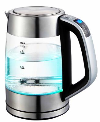 China 360 Degree Base 1.7L Digital Rotation Glass Electric Kettle Smart Tea And Coffee Maker For Kitchen Appliance for sale