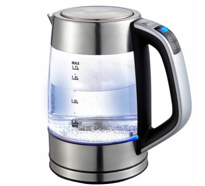 China 360 Degree Rotation Base Factory Customized Electric Kettle 1.7L Glass Cordless Electric Tea Water Kettle Best Electric Kettle For Hotel Household for sale