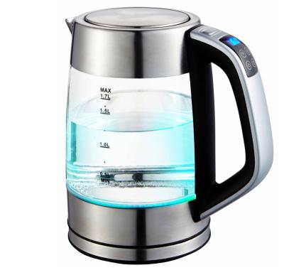 China 360 Degree Home Appliances OEM Electric Kettle LOGO 1.7L Glass Water Boil Protection Low Rotation Electric Kettle Custom Electronic Dry Kitchen for sale