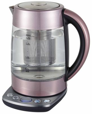 China 360 Degree Rotation Base Digital Glass Kettle For Tea Or Coffee With Keep Warm Function for sale