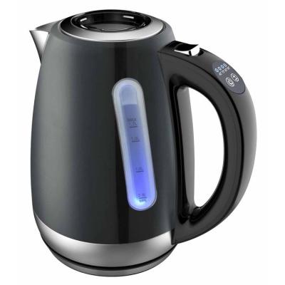 China Black Plastic Electric Water Kettle Kitchen Appliances 360 Degree Rotation Basic Electric Water Kettle With Window for sale