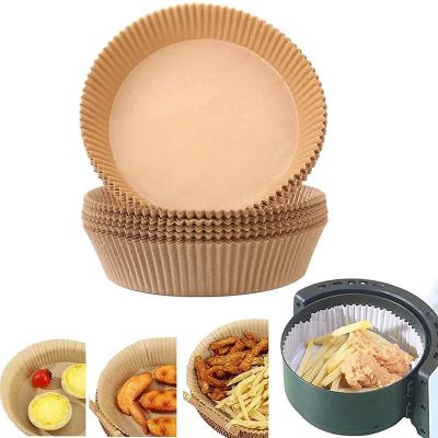 China Mat Steamer Round Paper Baking Mats Kitchen AirFryer Biodegradable Nonstick Baking Accessories Air Fryer Disposable Paper Liner for sale