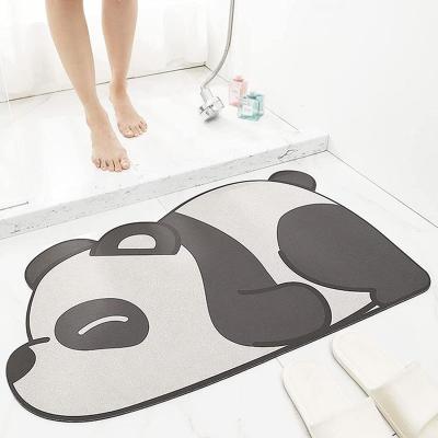 China Amazon Cat Dog Panda Quick Drying Napa Cute Anti-Slip Floor Washable Cute Diatom Absorbent Mats For Home for sale