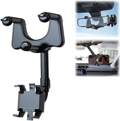 China 360 Degree Rotation Adjustable Car Phone Holder Smartphone Cradle For Mobile Phone GPS Navigation Car Rearview Mirror Phone Mount Holder for sale