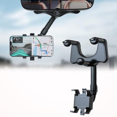 China Universal Adjustable Car Rearview Mirror Mount Holder Rotatable and Retractable Holder for Mobile Phone GPS for sale