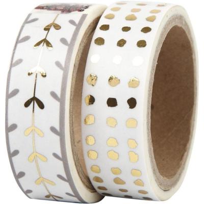 China Waterproof Custom Design Printing Album Washi Tape Colored Holographic Gold Foil To DIY for sale