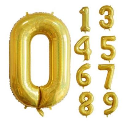 China Best Quality Factory Sale 16 32 Party Suppies Allinthree 40 Inch Laser Foil Number Foil Balloon For Party Birthday Anniversary for sale