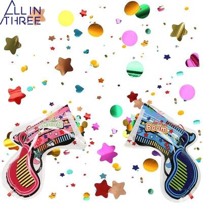 China Allinthree Premium Plastic Bag Party Toy Confetti Popper Blaster With Excellent Effect For Party Birthday Wedding for sale