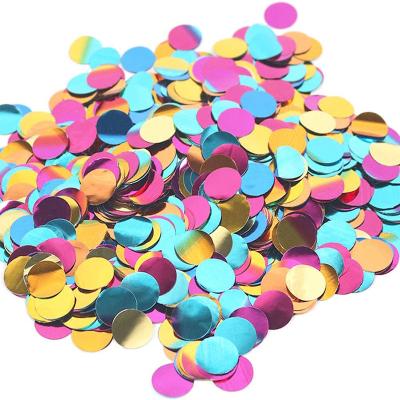 China Festival Decoration Allinthree Factory Multicolor Metallic Foil Glitter Round Dot Confetti for Party Balloon Table Wedding Festival for sale