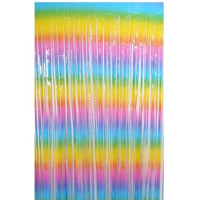 China Festival Decoration Allinthree Factory Laser Party Birthday Wedding Foil Foil Fringe Curtain Backdrop For Decoration for sale