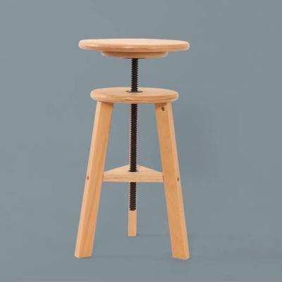 China 2020 Chinese Supplier Professional Artist Wooden Spiral Swivel Lifting Stool for sale