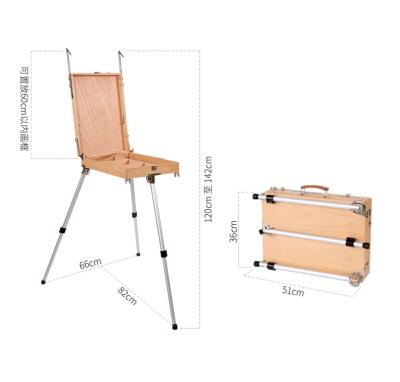 China Art Champ 2021 Light Weight French Style Easel and Sketchebox Painting Easel with Aluminum Tripod for sale