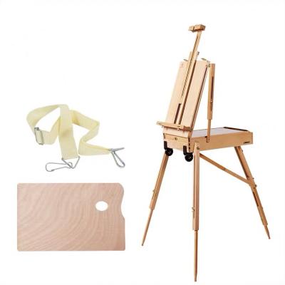 China 2021 French Easel Amazon Beech Painting Style Rolled Wooden Art Easel With Sketch Box for sale