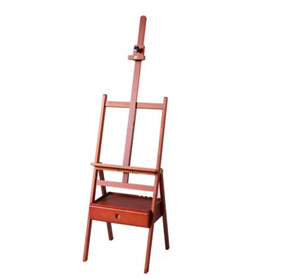 China 2021 New Easel Adjustable Solid Beech Wood Storge Box Easel Painting Stand For Artists for sale