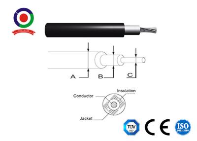 Chine C.A. TUV 2pfg1169 de 6mm2 1000V a délivré un certificat le câble solaire XLPE de C.C de picovolte isolé par double à vendre