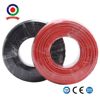 China Fio preto vermelho do cabo distribuidor de corrente de energias solares da C.C. 4mm2 picovolt da aprovação do Tuv para o painel solar à venda