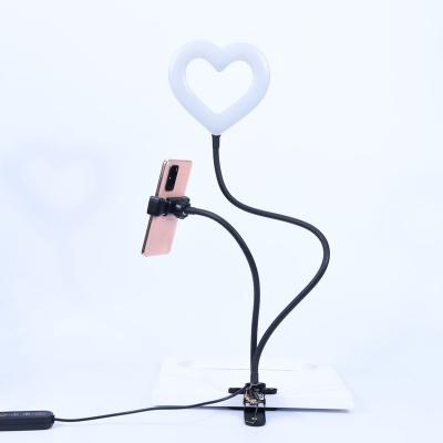 China Live Beauty Fill Light PORTABLE Led Bracket With Two-in-One Heart Shaped Selfie Ring Light for sale