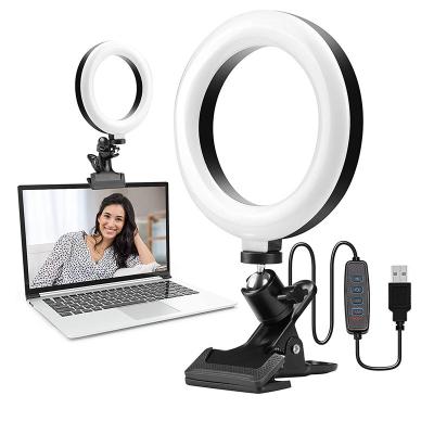 China 6 Inch Video Conferencing Ring Light Monitor Clip Lighting PORTABLE Desktop Kit for Computer Laptop Zoom Remote Working Study for sale