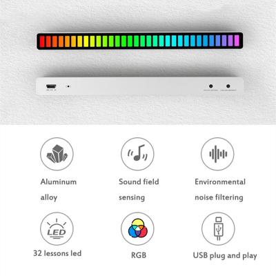 China PORTABLE PORTABLE Audio Light Colorful Sound Light Colorful Sound Pickup Control Bar LED Car Ambient RGB Rhythm Pickup Control Bar LED Light for sale