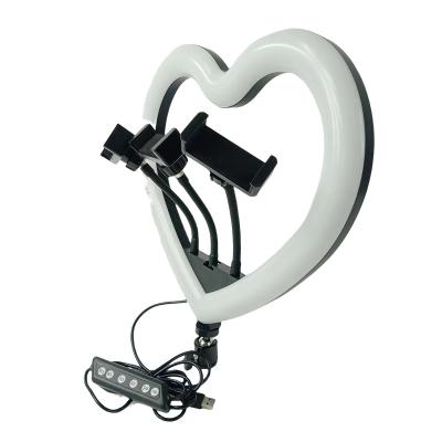 China PORTABLE with Digital Display Fill Light RGB Selfie Ring Fill Light Heart-Shaped Beauty Live Fill Light for sale