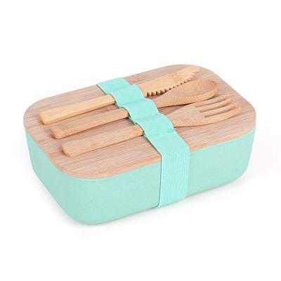 China Sustainable Green Food Container Fiber Bamboo Lunch Box Bento With Biodegradable Bamboo Lid OEM for sale