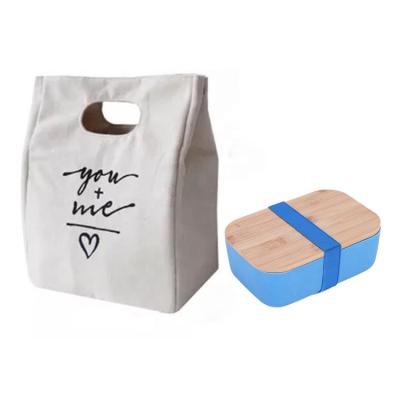 China Eco Friendly Freshness Preservation Fiber Bento Lunch Box Set With Bamboo Lunch Bag for sale