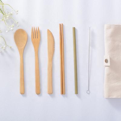 China Sustainable Natural Bamboo Cutlery Set Fast Delivery Custom Private Label Bamboo Cutlery Set for sale