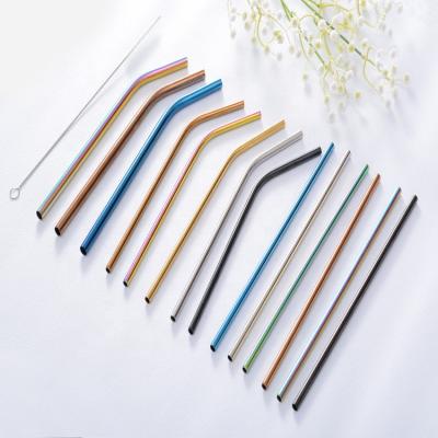 China Sustainable Eco Friendly Reusable Stainless Steel Straw With Customized Logo And Brush for sale