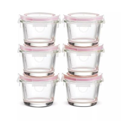 China Eco-Friendly All-Natural Glass Freshness Preservation Baby Food Storage Container Vessels With Airtight Lids for sale