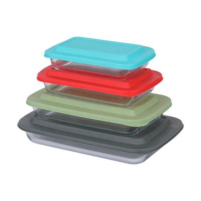 China Sustainable High Borosilicate Bakeware Tray Dish Glass Baking Set for sale