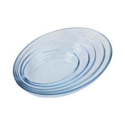 China Sustainable Bakeware Glass Tray Heat Resistant Glass Tray Set 3pcs Glass Baking Set for sale